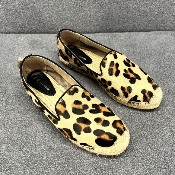Andrea Barnes Espadrilles Flat Womens US 8.5 EU 39 Leopard Animal Print Shoes - Picture 3 of 12